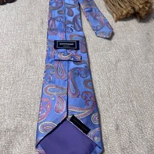 Duchamp Purple and Blue Paisley Tie